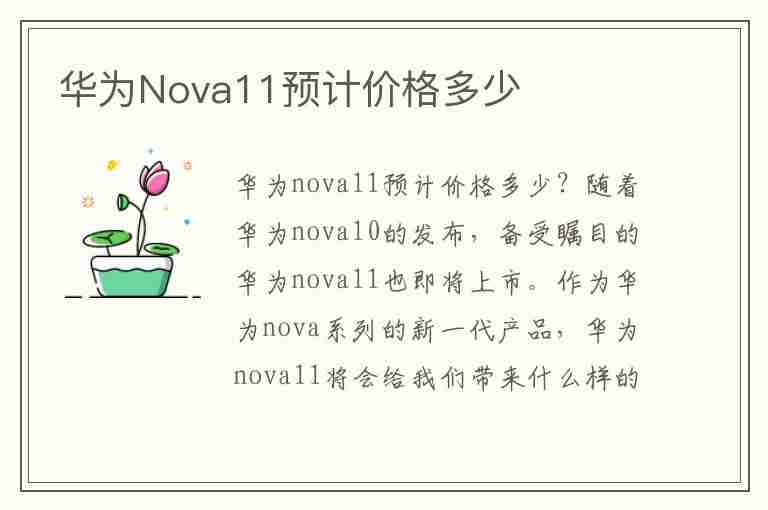 华为Nova11预计价格多少(华为nova11价格多少钱)